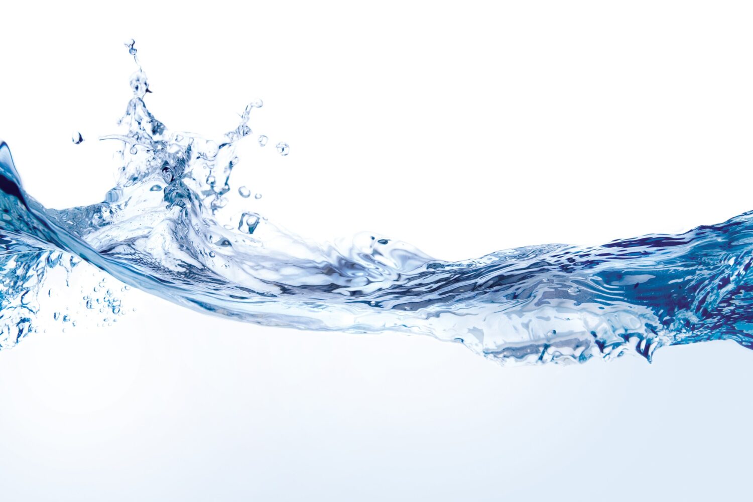 Water Splash Isolated On White.